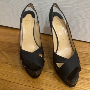 Christian Louboutin Very Croise 140 satin black heels